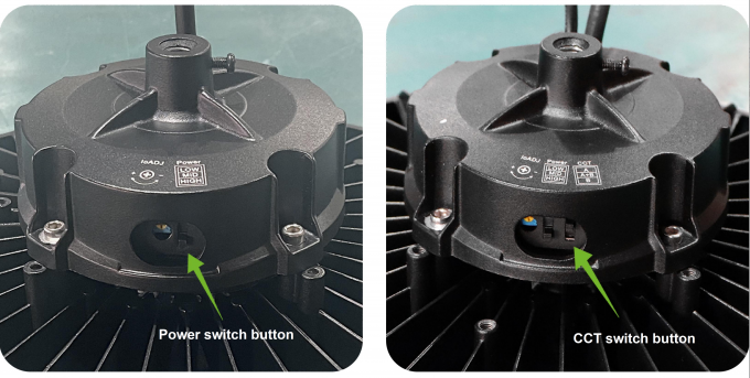 170lm/w High Lumen UFO High Bay Lights Dukungan 3CCT Dengan Sensor Gerak Lampu Industri Gudang 1