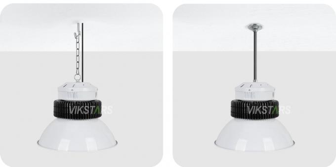 100W 150W 200W 250W Aluminium Fin LED High Bay Lampu Untuk Pencahayaan Komersial Dengan Reflektor 4