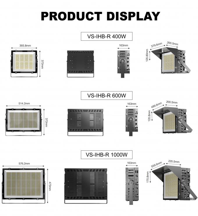 Lampu Sorot 400W 600W 1000W Tahan Air 140Lm/W Reflektor Led Harga untuk Lapangan Olahraga Proyectores De Luces 7