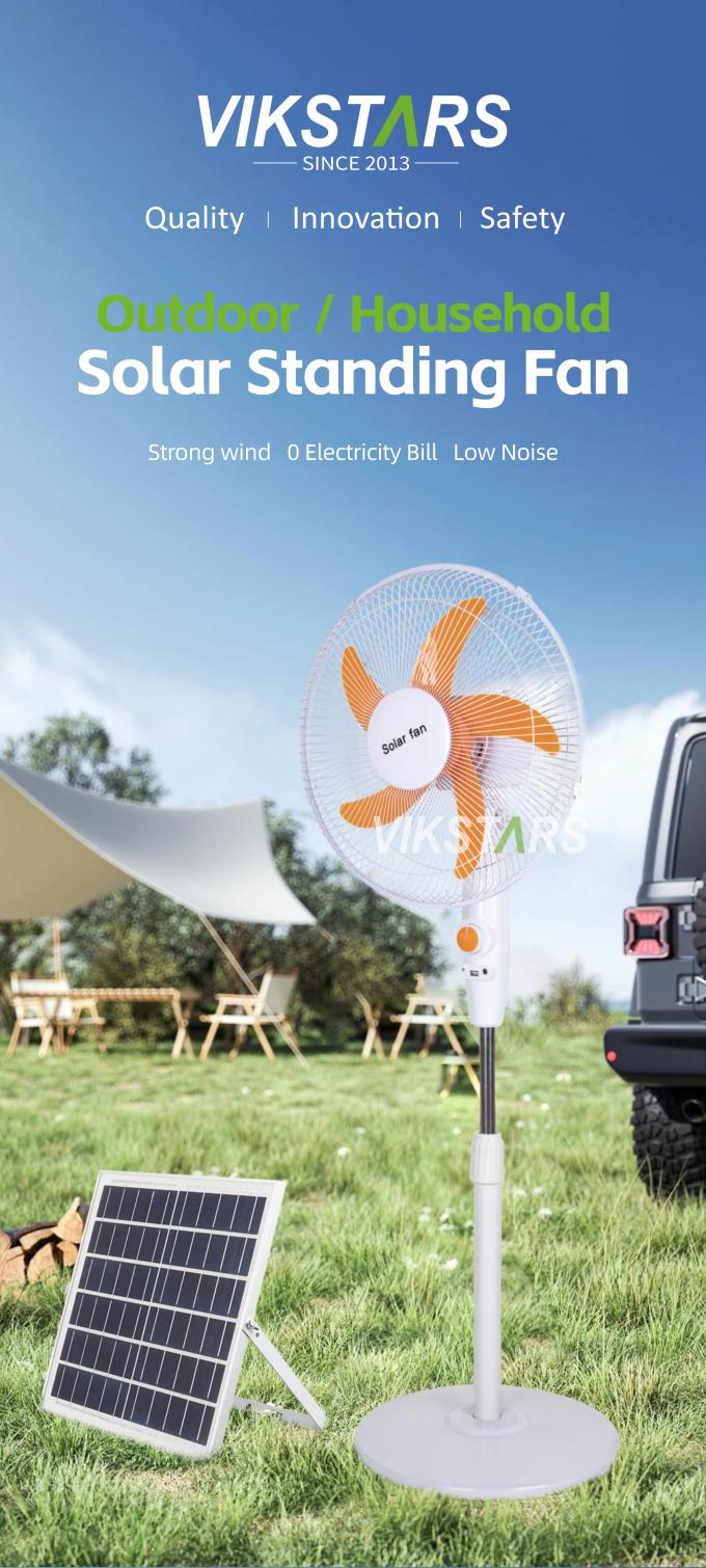 Kipas Berdiri Tenaga Surya 16 inci Bertenaga Energi Surya Untuk Penggunaan Berkemah di Rumah 0