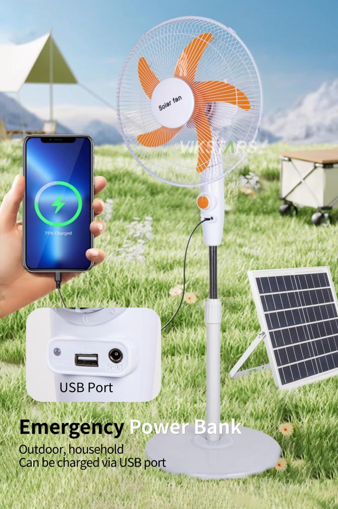 Kipas Berdiri Tenaga Surya 16 inci Bertenaga Energi Surya Untuk Penggunaan Berkemah di Rumah 12