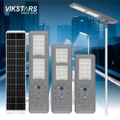 Lampu Jalan Surya Dua Arah Baru IP66 LED Lampu Taman Surya 600W 900W Semua dalam Satu Lampu Lanskap Surya