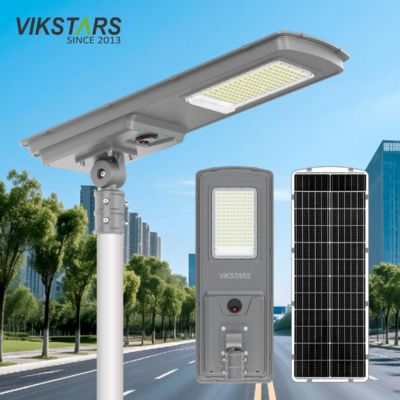 Lampu Jalan Tenaga Surya All in One Terbaru 2025 Luar Ruangan 300w 400w 500w untuk Jalan dengan Sensor Cahaya Sensor Gerak Lampu Surya