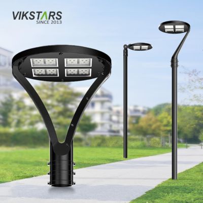 Lampu jalan taman LED 100W dengan lengan tunggal ganda untuk taman taman taman
