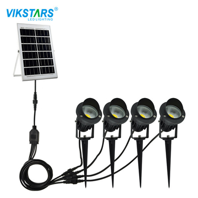 4x5W Spikes Solar Powered Spot Garden Lights untuk halaman halaman