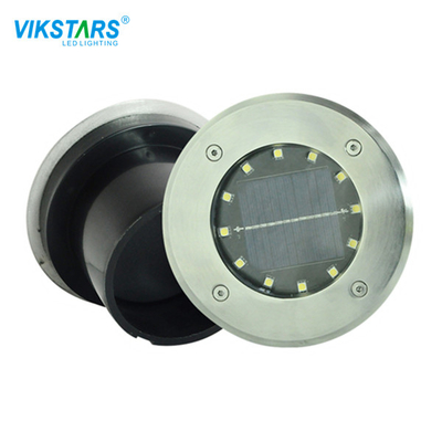 ODM 3W Round Solar Ground Lights Outdoor 160lm / W Untuk Taman