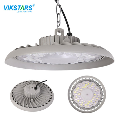 Gray UFO 100W LED High Bay Lighting 135lm / W 295 * 95mm Untuk Lapangan Bulu Tangkis